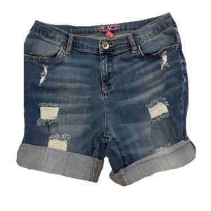 Children’s Place Jean Pant Shorts Cuffed Size 14 Dark Washed